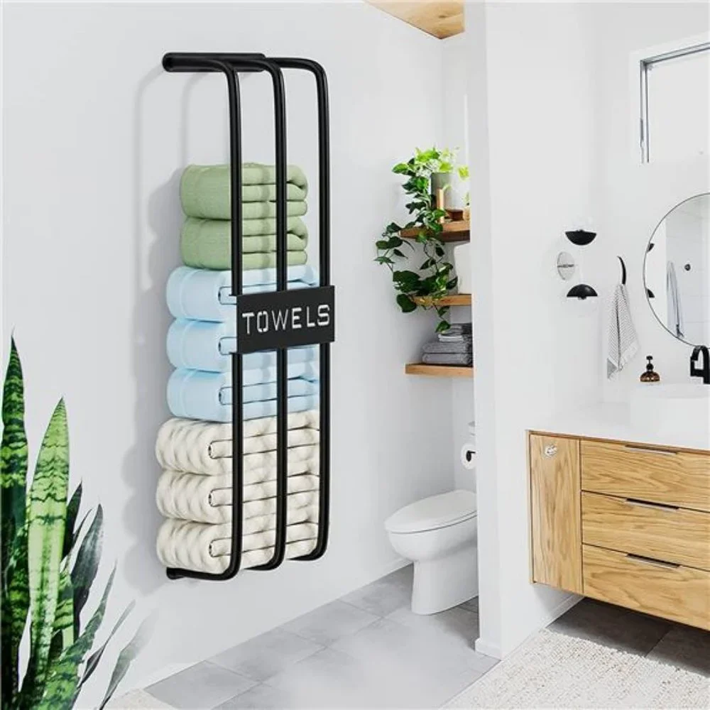 Towel Racks for Bathroom Wall Mounted, 3 Bar Towel Storage, Black